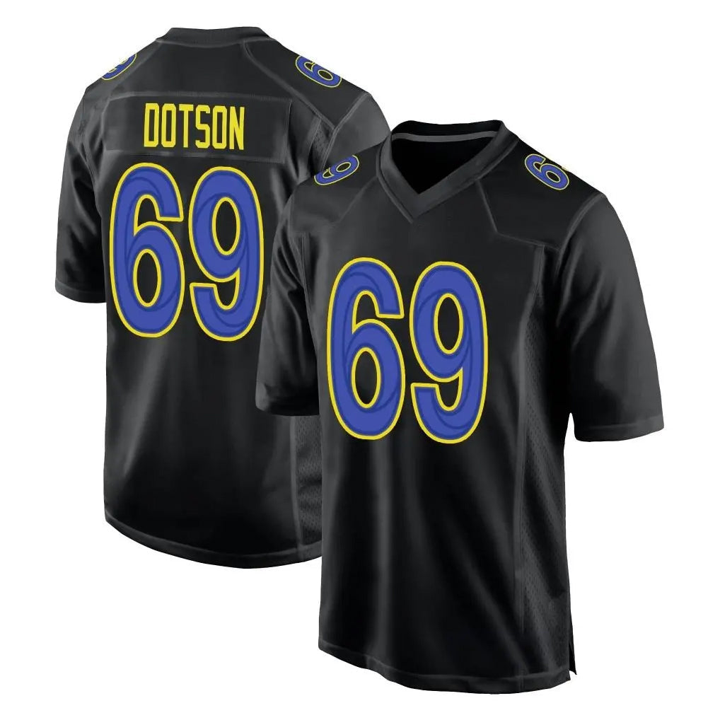 Punc LA.Rams #69 Kevin Dotson Player Black Fashion Limited Home Game Stitched Jerseys