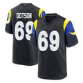 Punc LA.Rams #69 Kevin Dotson Player Black Midnight Rivalries Collection Home Game Stitched Jerseys
