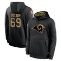 Punc LA.Rams #69 Kevin Dotson Player Black Salute to Service Hoodies Limited Game Stitched Jerseys