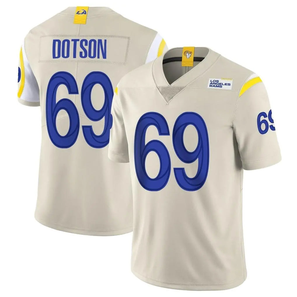 Punc LA.Rams #69 Kevin Dotson Player Bone Limited Vapor Home Game Stitched Jerseys