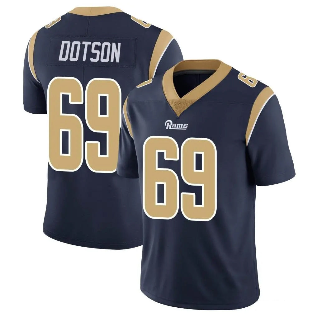 Punc LA.Rams #69 Kevin Dotson Player Navy Limited Vapor Untouchable Home Game Stitched Jerseys
