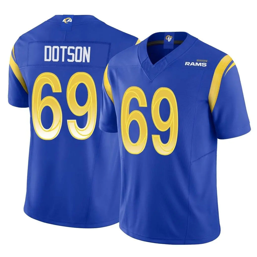 Punc LA.Rams #69 Kevin Dotson Player Royal Limited Vapor F.U.S.E. Home Game Stitched Jerseys