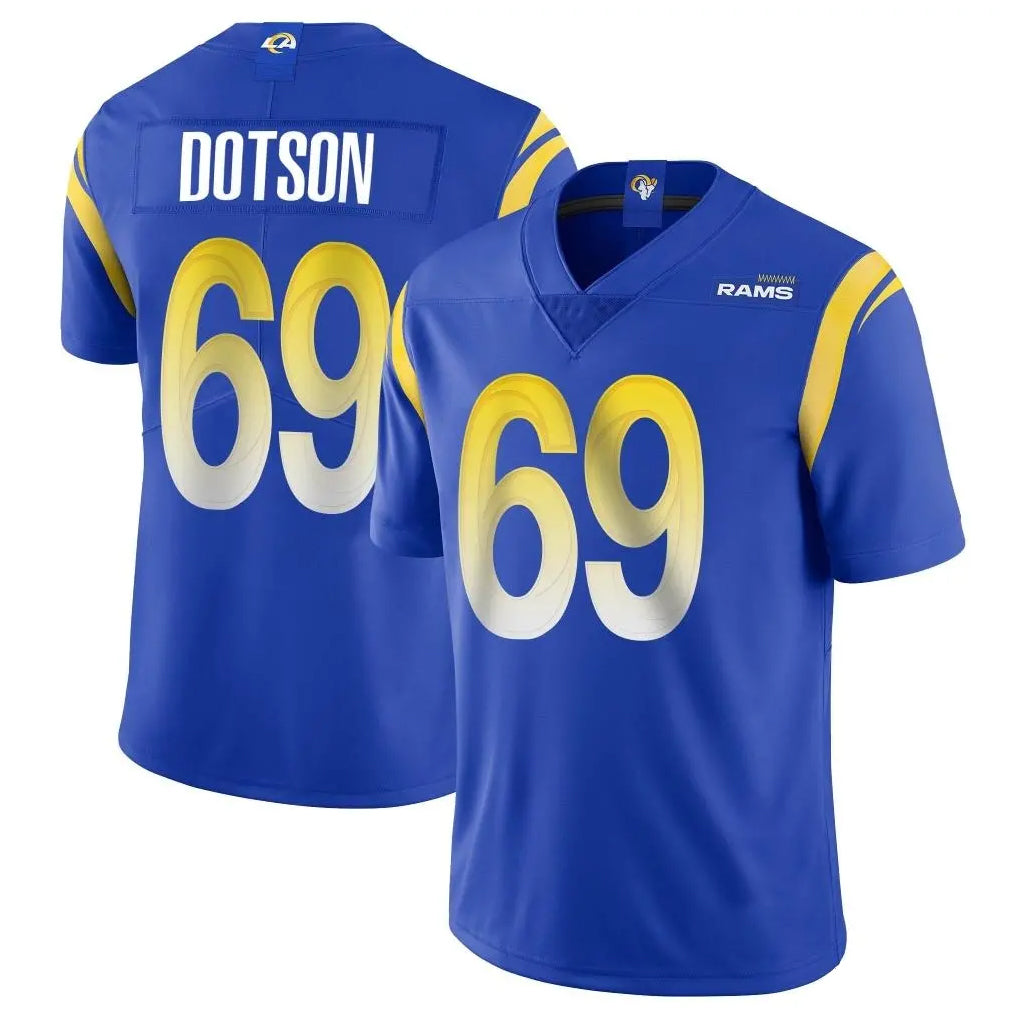 Punc LA.Rams #69 Kevin Dotson Player Royal Limited Vapor Untouchable Home Game Stitched Jerseys