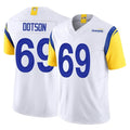 Punc LA.Rams #69 Kevin Dotson Player White Limited Vapor F.U.S.E. Home Game Stitched Jerseys