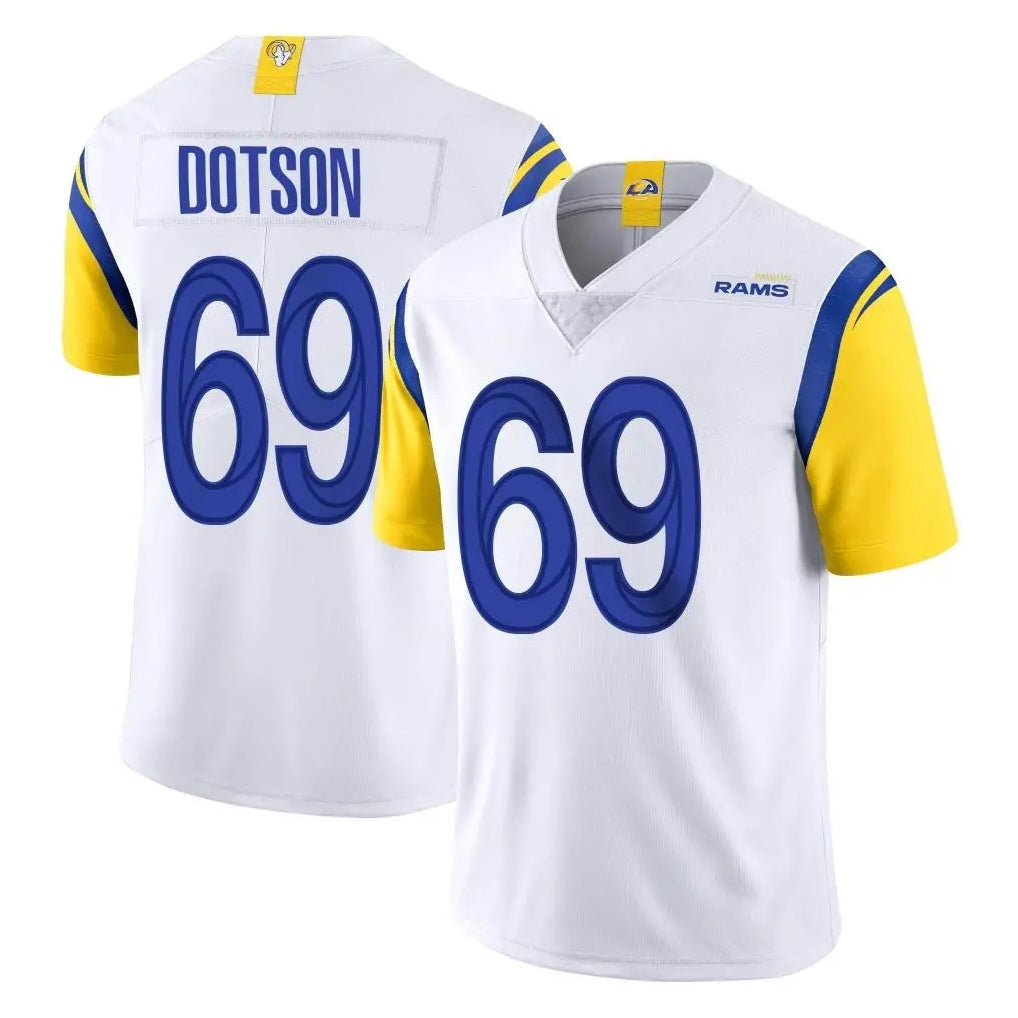 Punc LA.Rams #69 Kevin Dotson Player White Limited Vapor Untouchable Home Game Stitched Jerseys