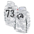 Punc LA.Rams #73 Steve Avila Player Arctic Camo Salute to Service Hoodies Limited Game Stitched Jerseys