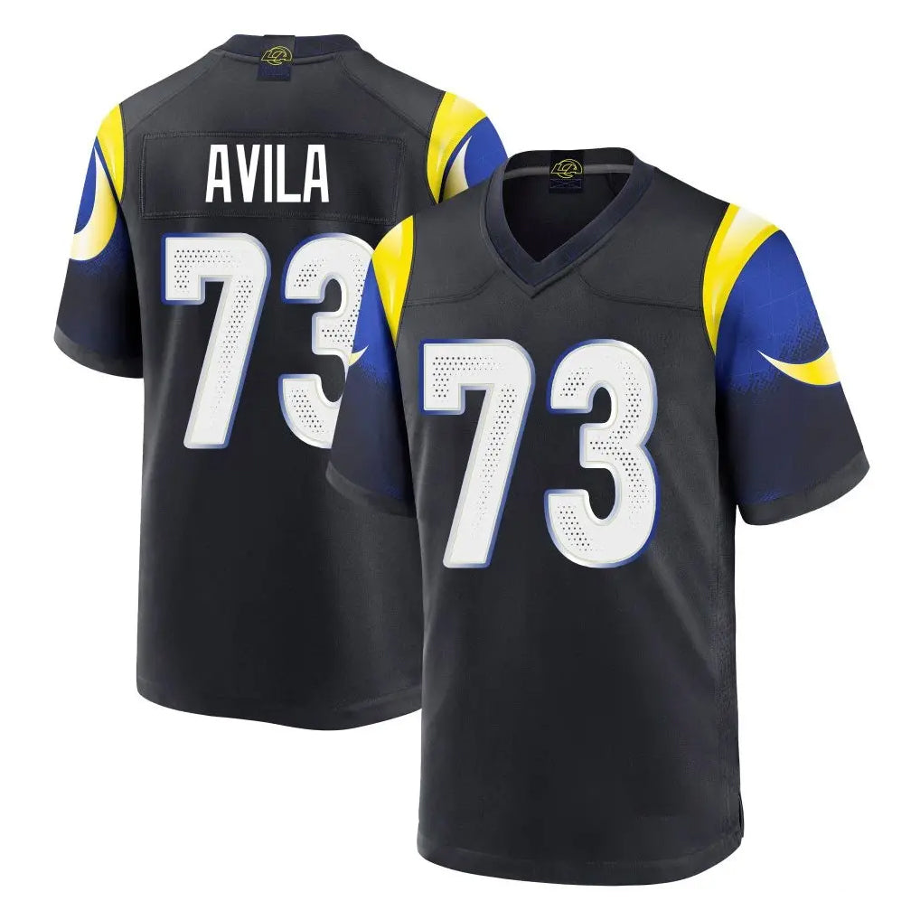 Punc LA.Rams #73 Steve Avila Player Black Midnight Rivalries Collection Home Game Stitched Jerseys
