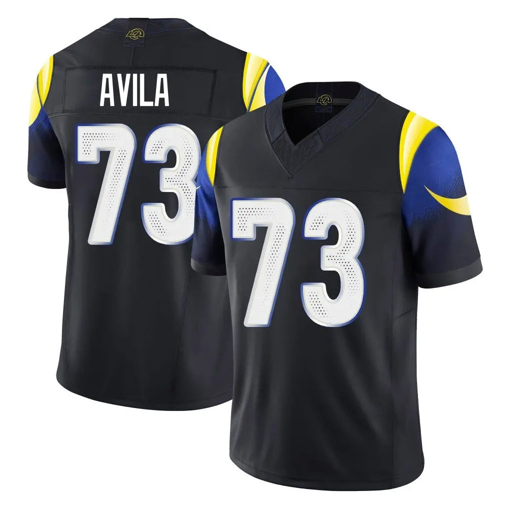 Punc LA.Rams #73 Steve Avila Player Black Midnight Rivalries Collection Limited Home Game Stitched Jerseys