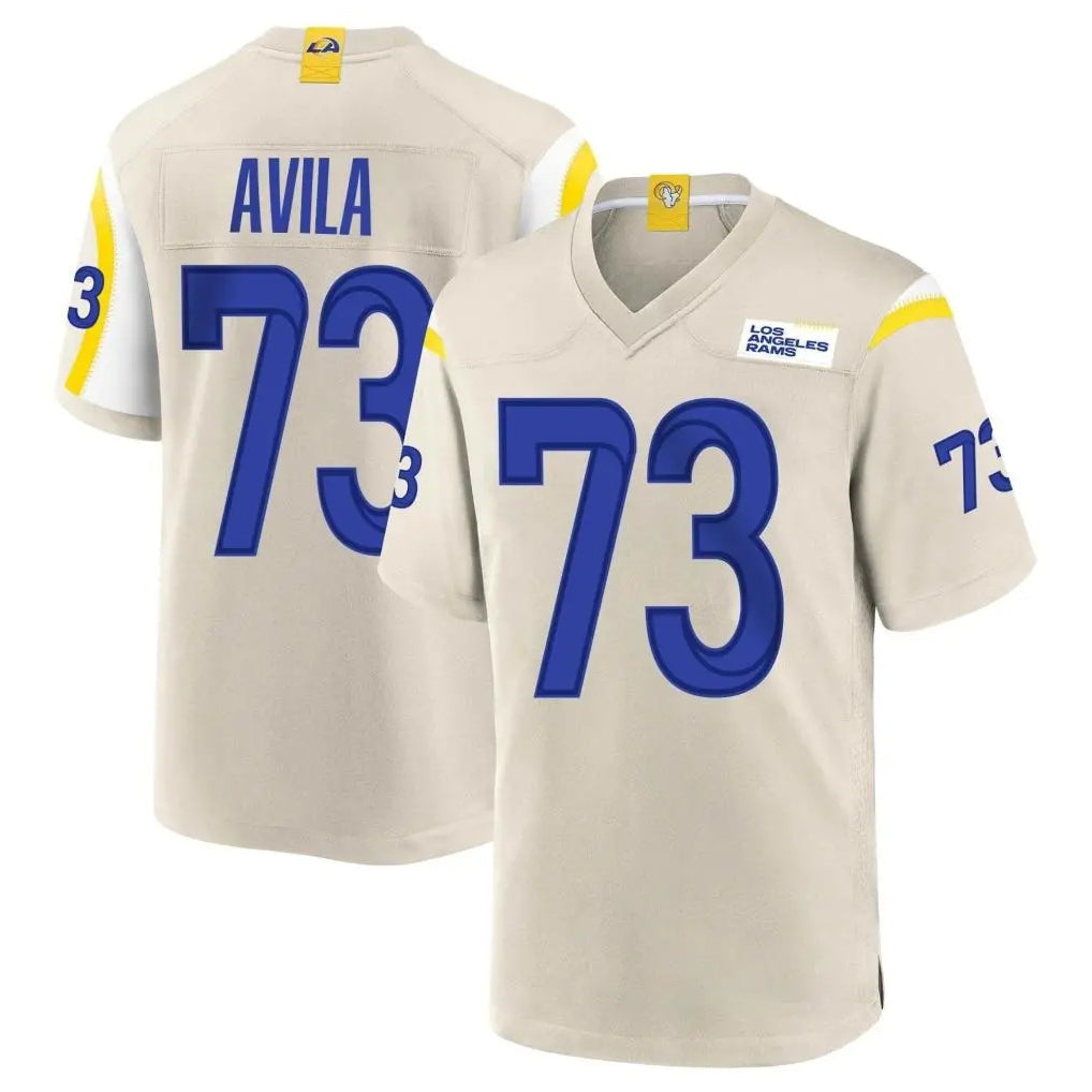 Punc LA.Rams #73 Steve Avila Player Bone Home Game Stitched Jerseys