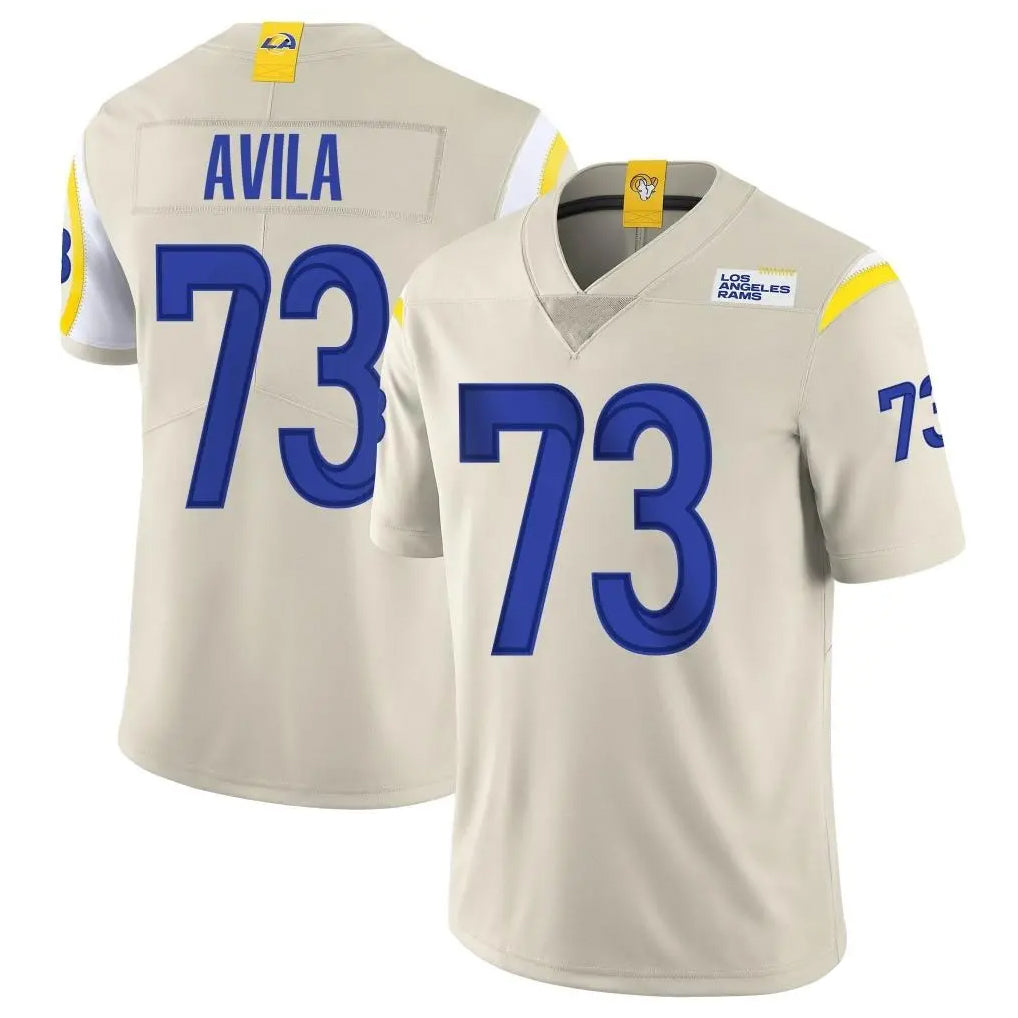 Punc LA.Rams #73 Steve Avila Player Bone Limited Vapor Home Game Stitched Jerseys