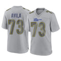Punc LA.Rams #73 Steve Avila Player Gray Atmosphere Fashion Home Game Stitched Jerseys