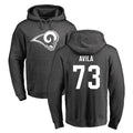 Punc LA.Rams #73 Steve Avila Player Gray Pullover Hoodie Limited Game Stitched Jerseys