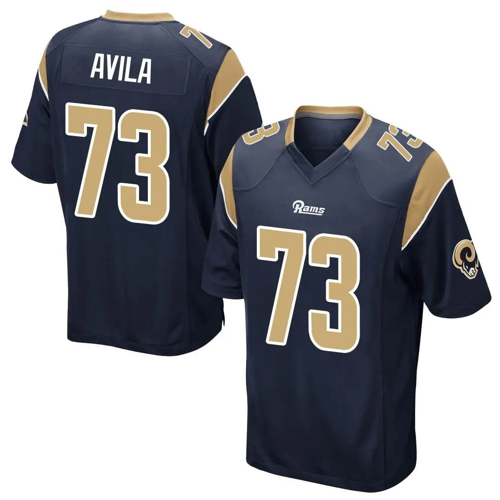 Punc LA.Rams #73 Steve Avila Player Navy Home Game Stitched Jerseys