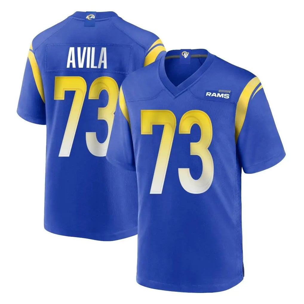Punc LA.Rams #73 Steve Avila Player Royal Home Game Stitched Jerseys