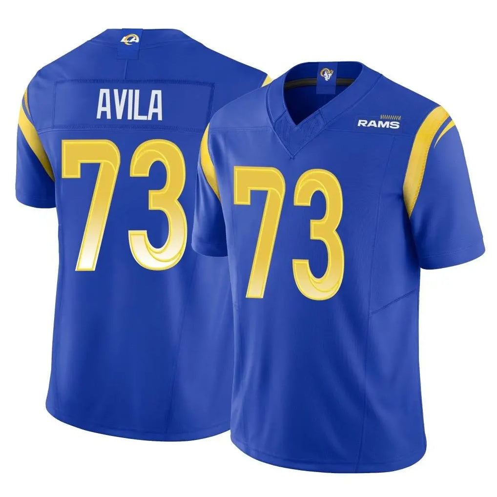 Punc LA.Rams #73 Steve Avila Player Royal Limited Vapor F.U.S.E. Home Game Stitched Jerseys