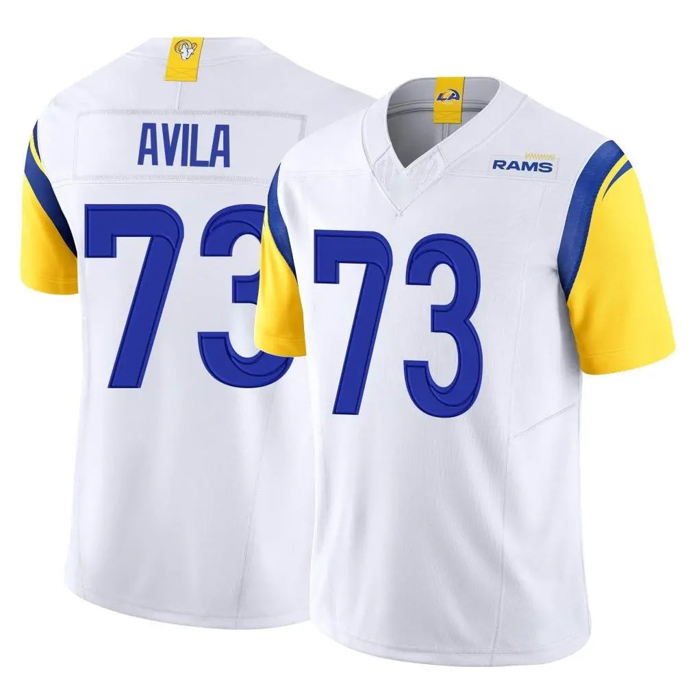Punc LA.Rams #73 Steve Avila Player White Limited Vapor F.U.S.E. Home Game Stitched Jerseys