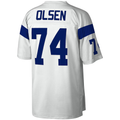 Punc LA.Rams #74 Merlin Olsen Mitchell & Ness White Legacy Replica Stitched Puhic Jersey