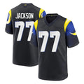Punc LA.Rams #77 Alaric Jackson Player Black Midnight Rivalries Collection Home Game Stitched Jerseys