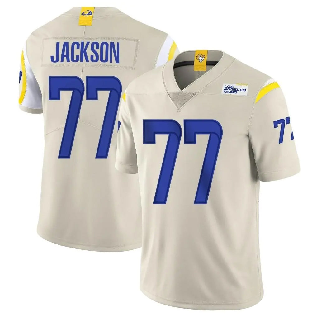Punc LA.Rams #77 Alaric Jackson Player Bone Limited Vapor Home Game Stitched Jerseys