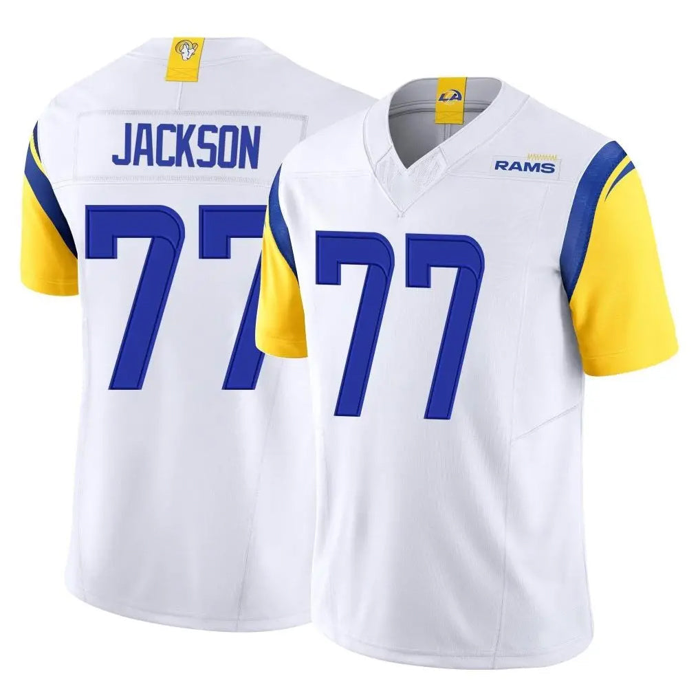 Punc LA.Rams #77 Alaric Jackson Player White Limited Vapor F.U.S.E. Home Game Stitched Jerseys