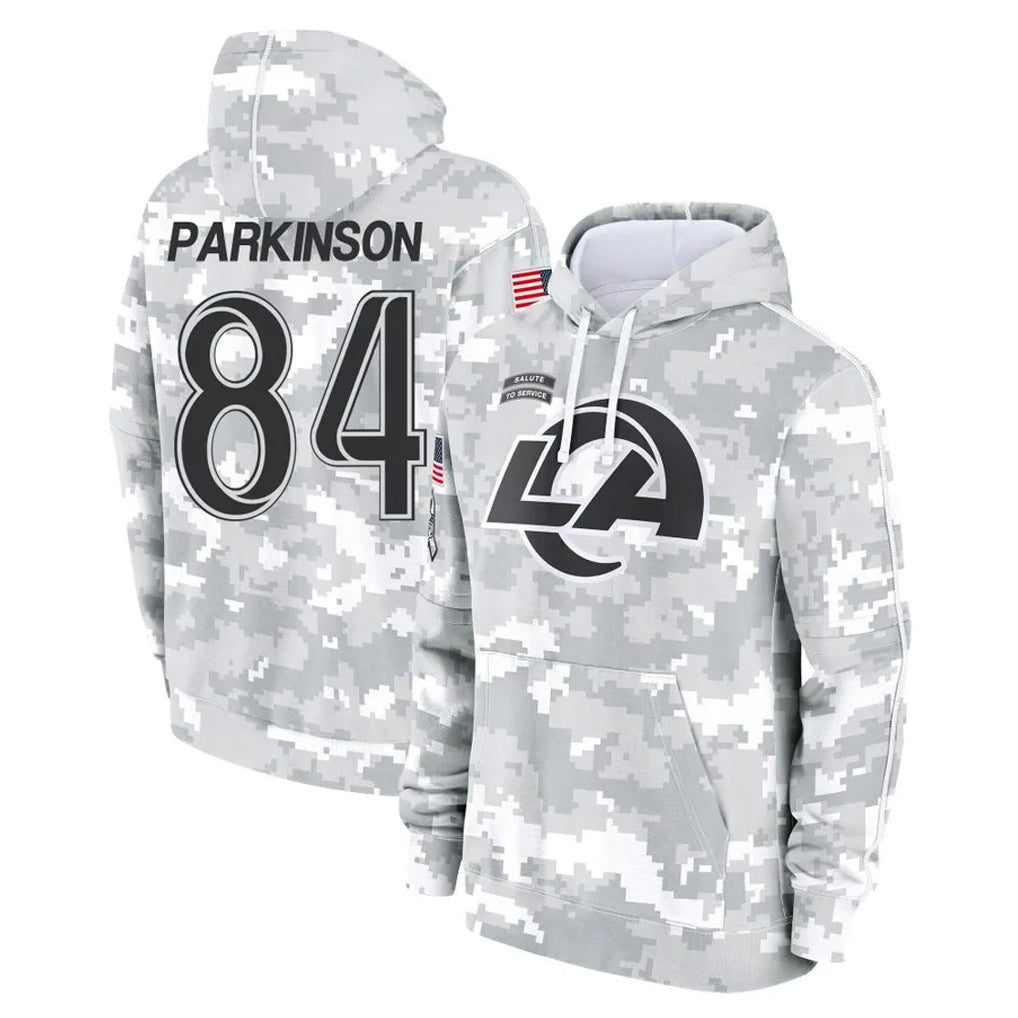 Punc LA.Rams #84 Colby Parkinson Player Arctic Camo Salute to Service Hoodies Limited Game Stitched Jerseys