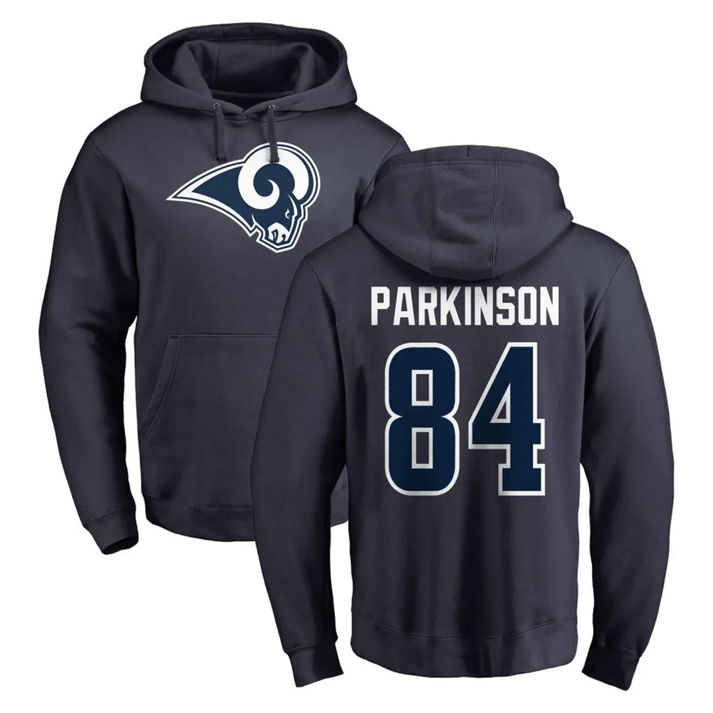 Punc LA.Rams #84 Colby Parkinson Player Navy Pullover Hoodie Limited Game Stitched Jerseys