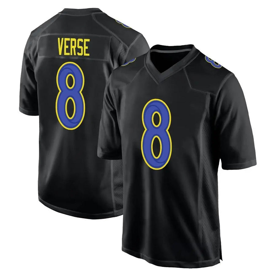 Punc LA.Rams #8 Jared Verse Player Black Fashion Game Stitched Jerseys