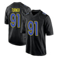 Punc LA.Rams #91 Kobie Turner Player Black Fashion Limited Home Game Stitched Jerseys