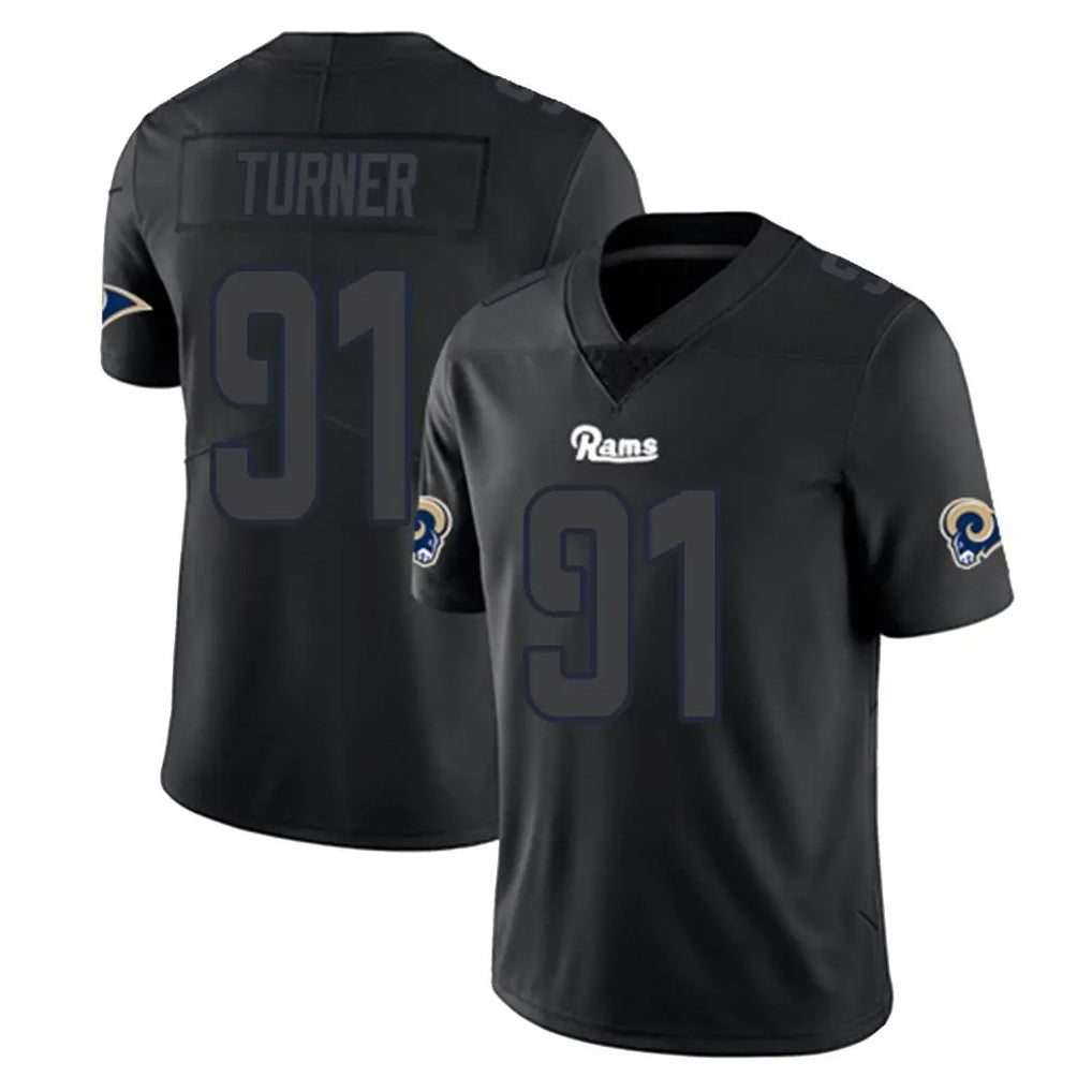 Punc LA.Rams #91 Kobie Turner Player Black Impact Limited Home Game Stitched Jerseys