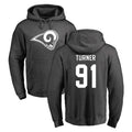 Punc LA.Rams #91 Kobie Turner Player Gray Pullover Hoodie Limited Game Stitched Jerseys