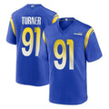 Punc LA.Rams #91 Kobie Turner Player Royal Home Game Stitched Jerseys