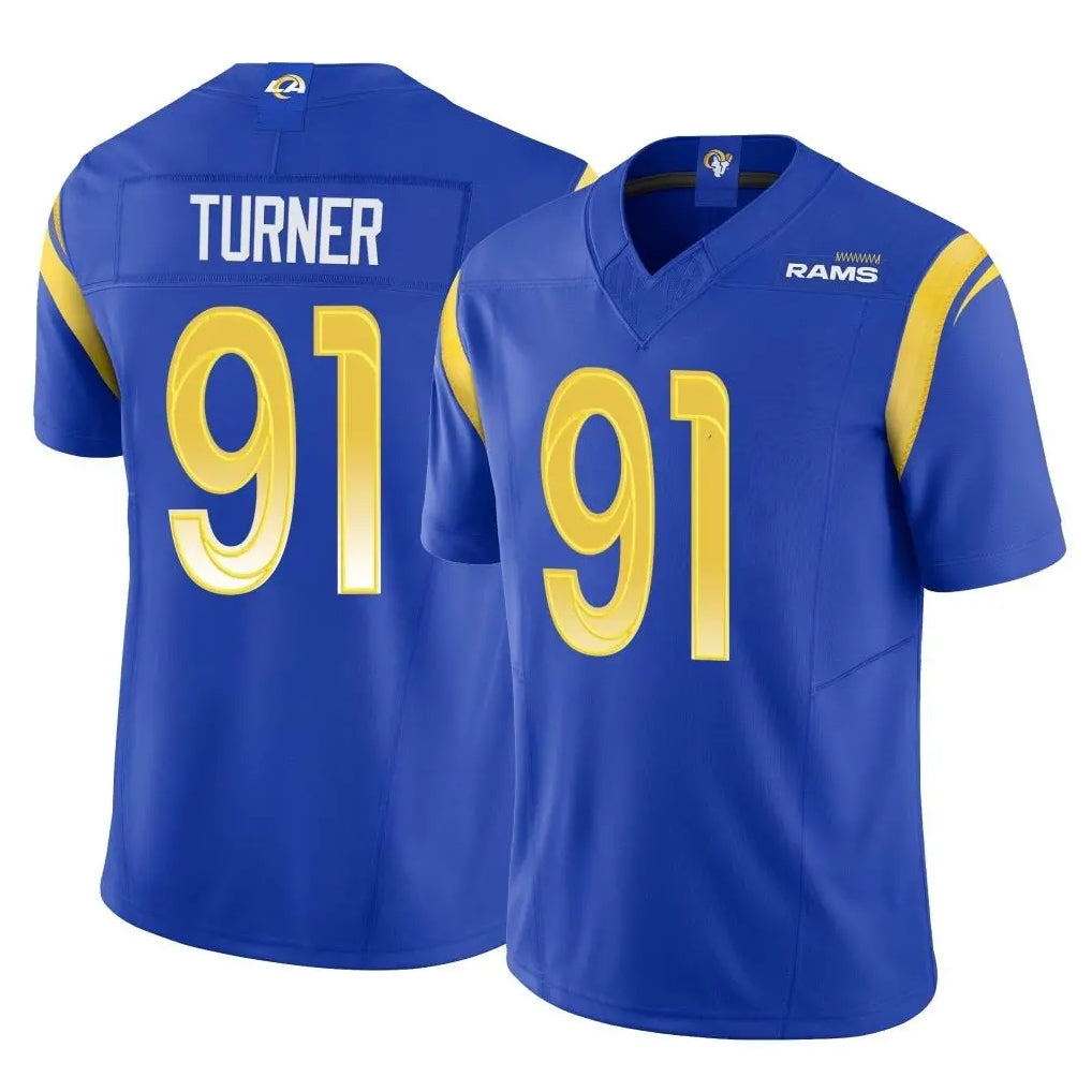 Punc LA.Rams #91 Kobie Turner Player Royal Limited Vapor F.U.S.E. Home Game Stitched Jerseys