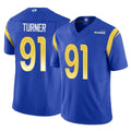 Punc LA.Rams #91 Kobie Turner Player Royal Limited Vapor F.U.S.E. Home Game Stitched Jerseys