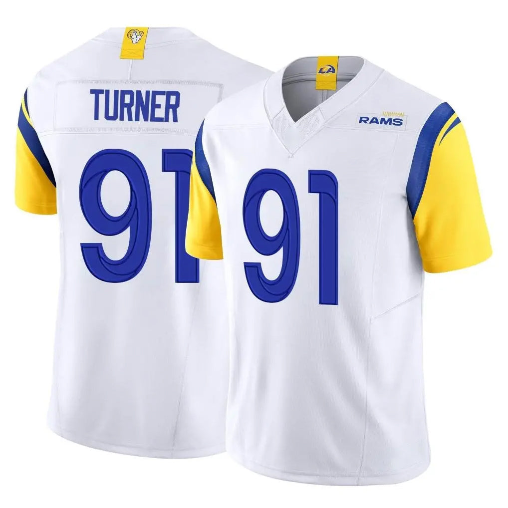 Punc LA.Rams #91 Kobie Turner Player White Limited Vapor F.U.S.E. Home Game Stitched Jerseys