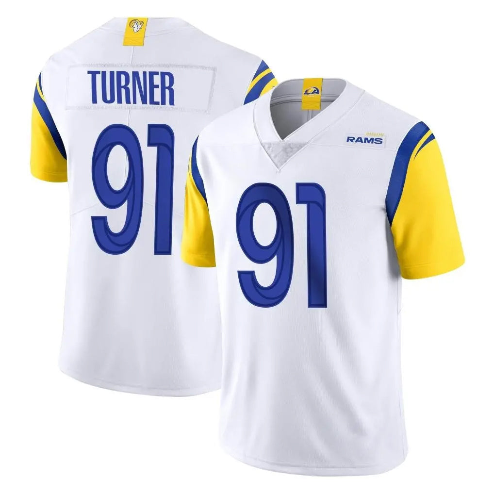 Punc LA.Rams #91 Kobie Turner Player White Limited Vapor Untouchable Home Game Stitched Jerseys