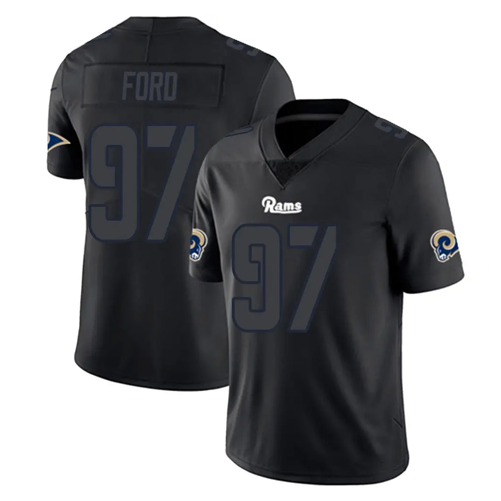 Punc LA.Rams #97 Poona Ford Player Black Impact Limited Home Game Stitched Jerseys