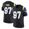 Punc LA.Rams #97 Poona Ford Player Black Midnight Rivalries Collection Limited Home Game Stitched Jerseys