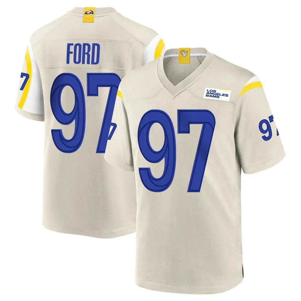 Punc LA.Rams #97 Poona Ford Player Bone Home Game Stitched Jerseys