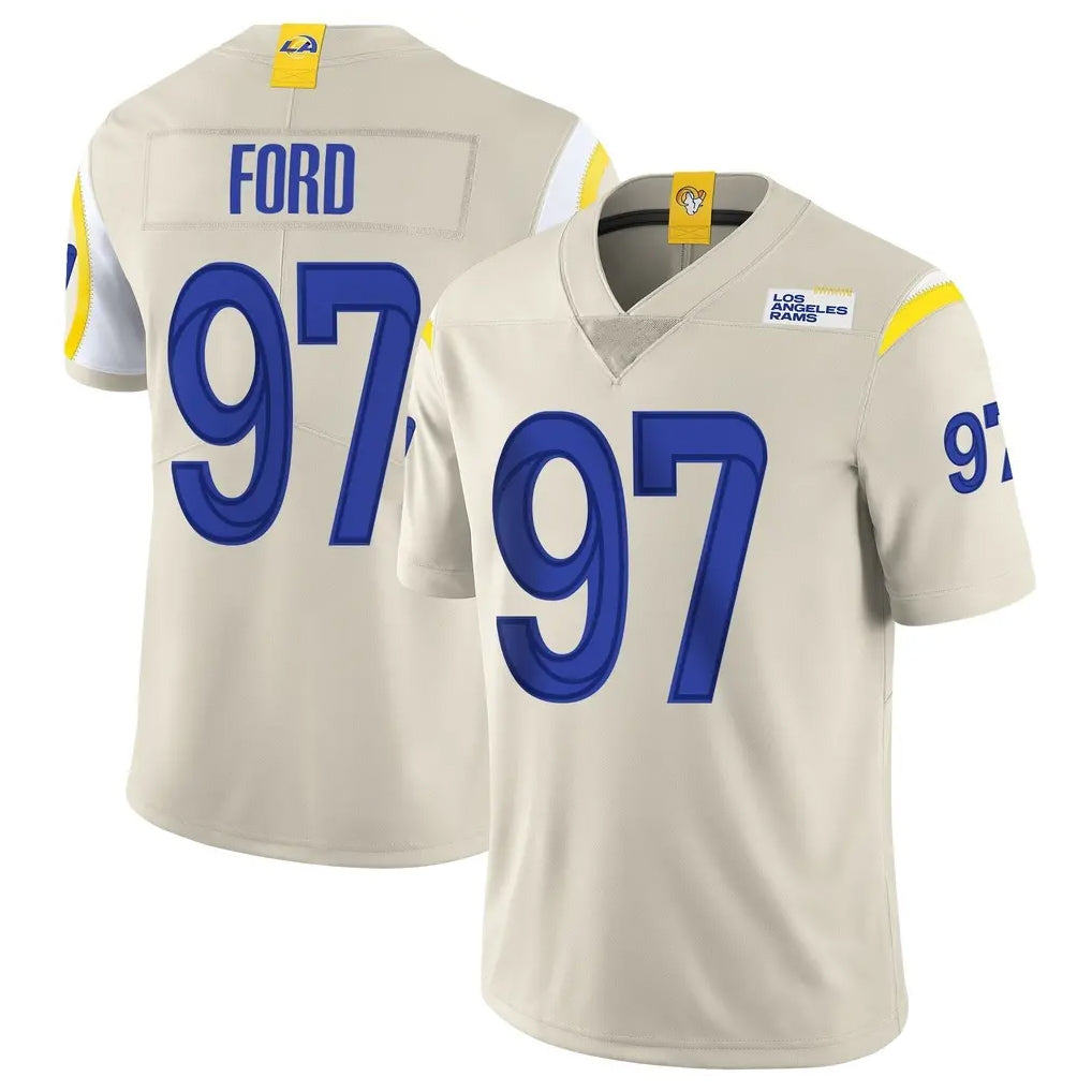 Punc LA.Rams #97 Poona Ford Player Bone Limited Vapor Home Game Stitched Jerseys