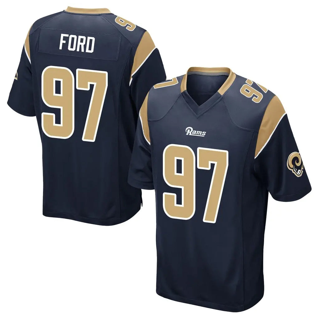 Punc LA.Rams #97 Poona Ford Player Navy Home Game Stitched Jerseys