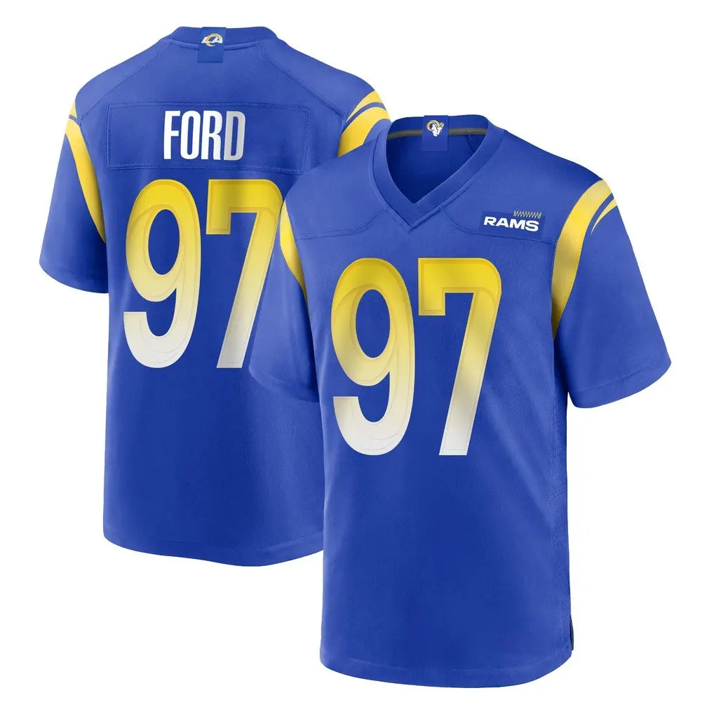 Punc LA.Rams #97 Poona Ford Player Royal Home Game Stitched Jerseys