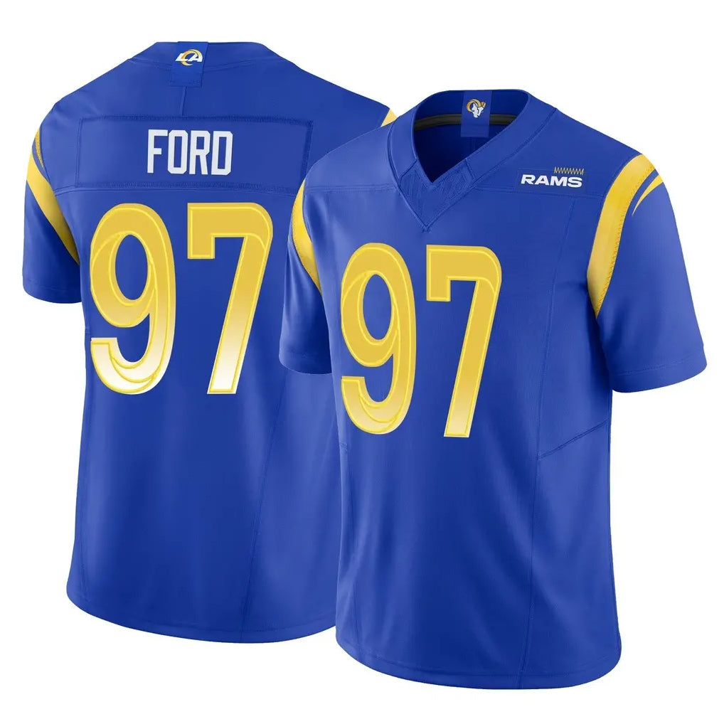 Punc LA.Rams #97 Poona Ford Player Royal Limited Vapor F.U.S.E. Home Game Stitched Jerseys