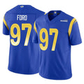 Punc LA.Rams #97 Poona Ford Player Royal Limited Vapor F.U.S.E. Home Game Stitched Jerseys