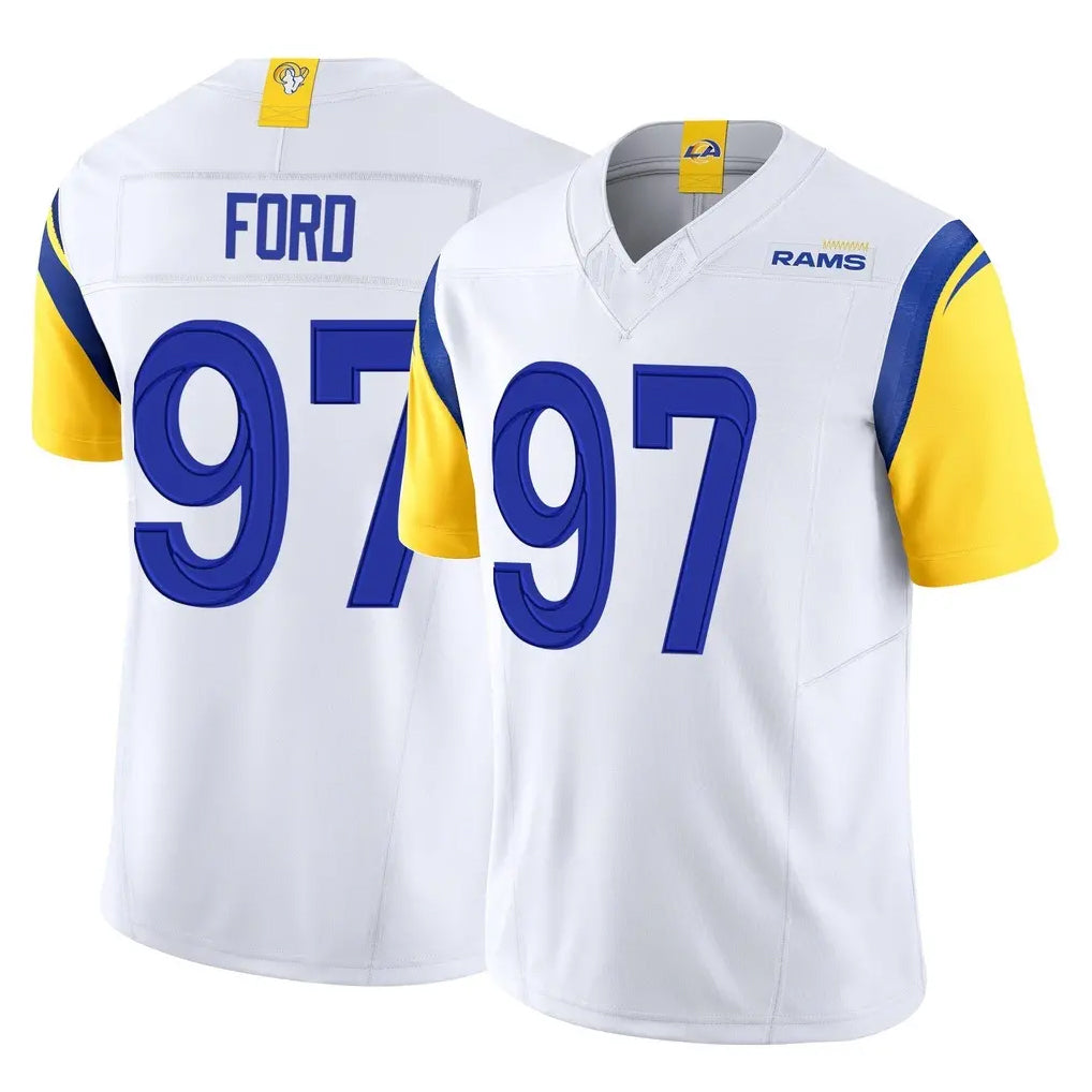 Punc LA.Rams #97 Poona Ford Player White Limited Vapor F.U.S.E. Home Game Stitched Jerseys