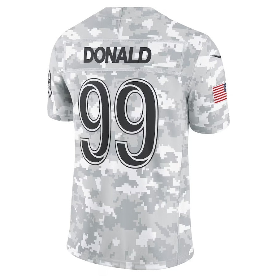Punc LA.Rams #99 Aaron Donald Arctic Camo 2024 Salute to Service Retired Player Limited Jersey Stitched Jerseys