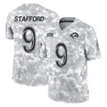 Punc LA.Rams #9 Matthew Stafford Player Arctic Camo Salute To Service Limited Game Stitched Jerseys