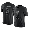 Punc LA.Rams #9 Matthew Stafford Player Black Limited Reflective Home Game Stitched Jerseys