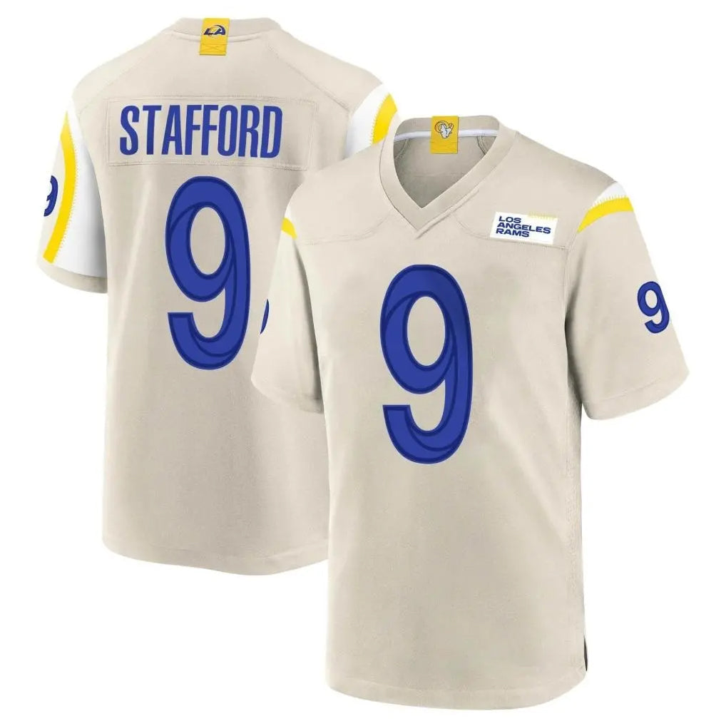 Punc LA.Rams #9 Matthew Stafford Player Bone Home Game Stitched Jerseys