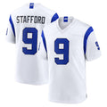 Punc LA.Rams #9 Matthew Stafford Player Fearsome White Home Game Stitched Jerseys