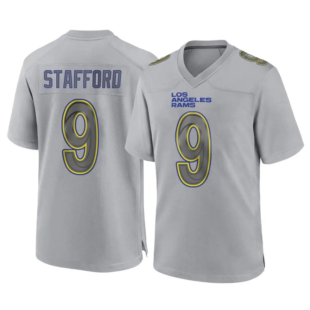 Punc LA.Rams #9 Matthew Stafford Player Gray Atmosphere Fashion Home Game Stitched Jerseys
